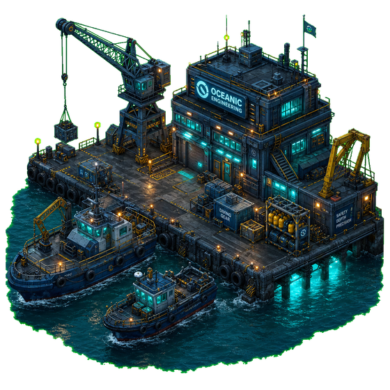 Subsea engineering command center illustration